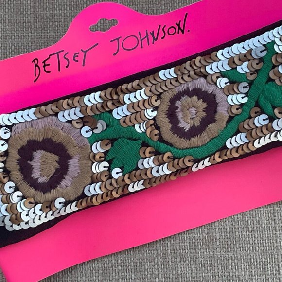 Betsey Johnson Women Headband Multi Color Sequins Neckband Wristband Multi Use - Picture 9 of 9